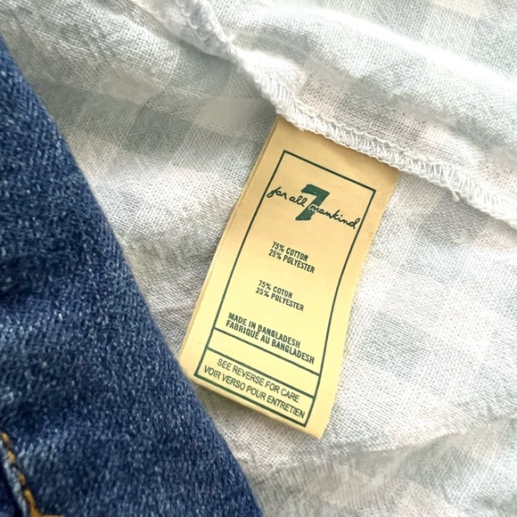 7 For All Mankind Toddler Boys Two Piece Striped Shirt And Denim Shorts - Picture 6 of 6